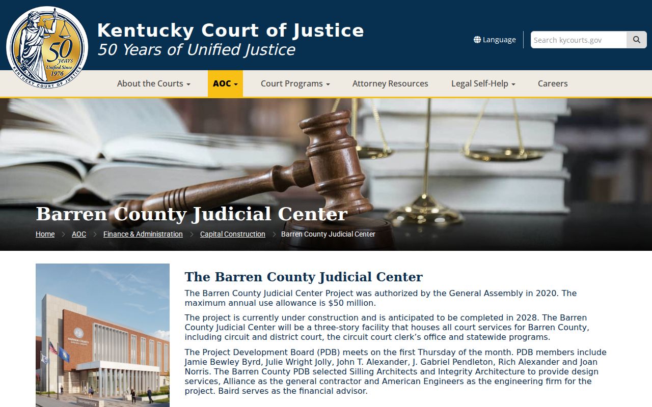 Future Barren County criminal records judicial center